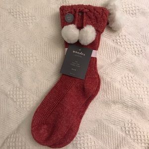Cable Cuff Slipper Socks